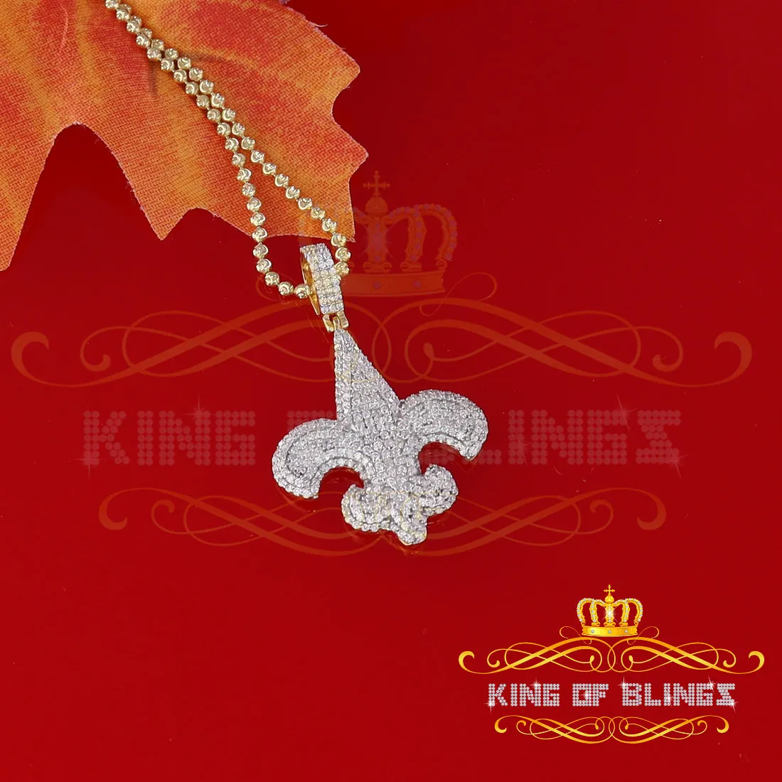 Promise Yellow Sterling Silver Fleur de Lis Pendant with7.04ct Cubic Zirconia