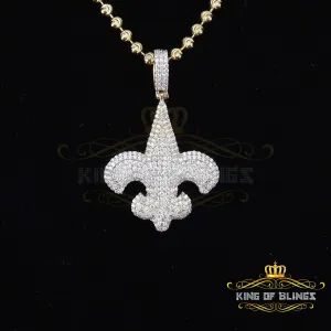 Promise Yellow Sterling Silver Fleur de Lis Pendant with7.04ct Cubic Zirconia