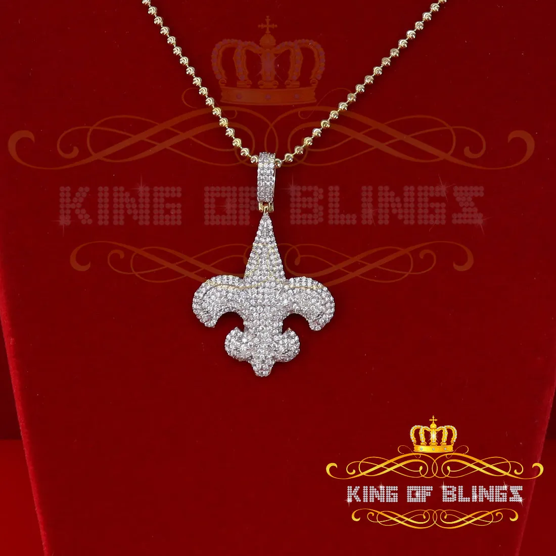 Promise Yellow Sterling Silver Fleur de Lis Pendant with7.04ct Cubic Zirconia