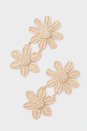 Raffia Double Flower Shannon Earrings