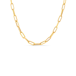 Roberto Coin Designer Gold 18k Yellow Gold 22" Alternating Paperclip Necklace