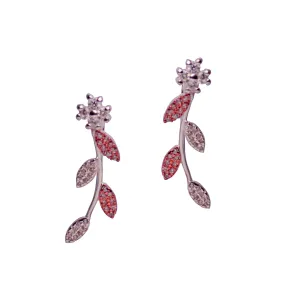 Rose Gold Floral Drop Earrings