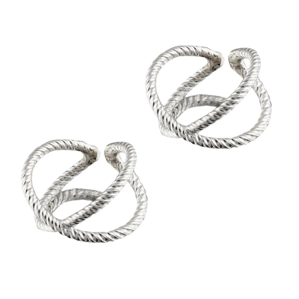 Set Of Three Silver Toe Rings (2)