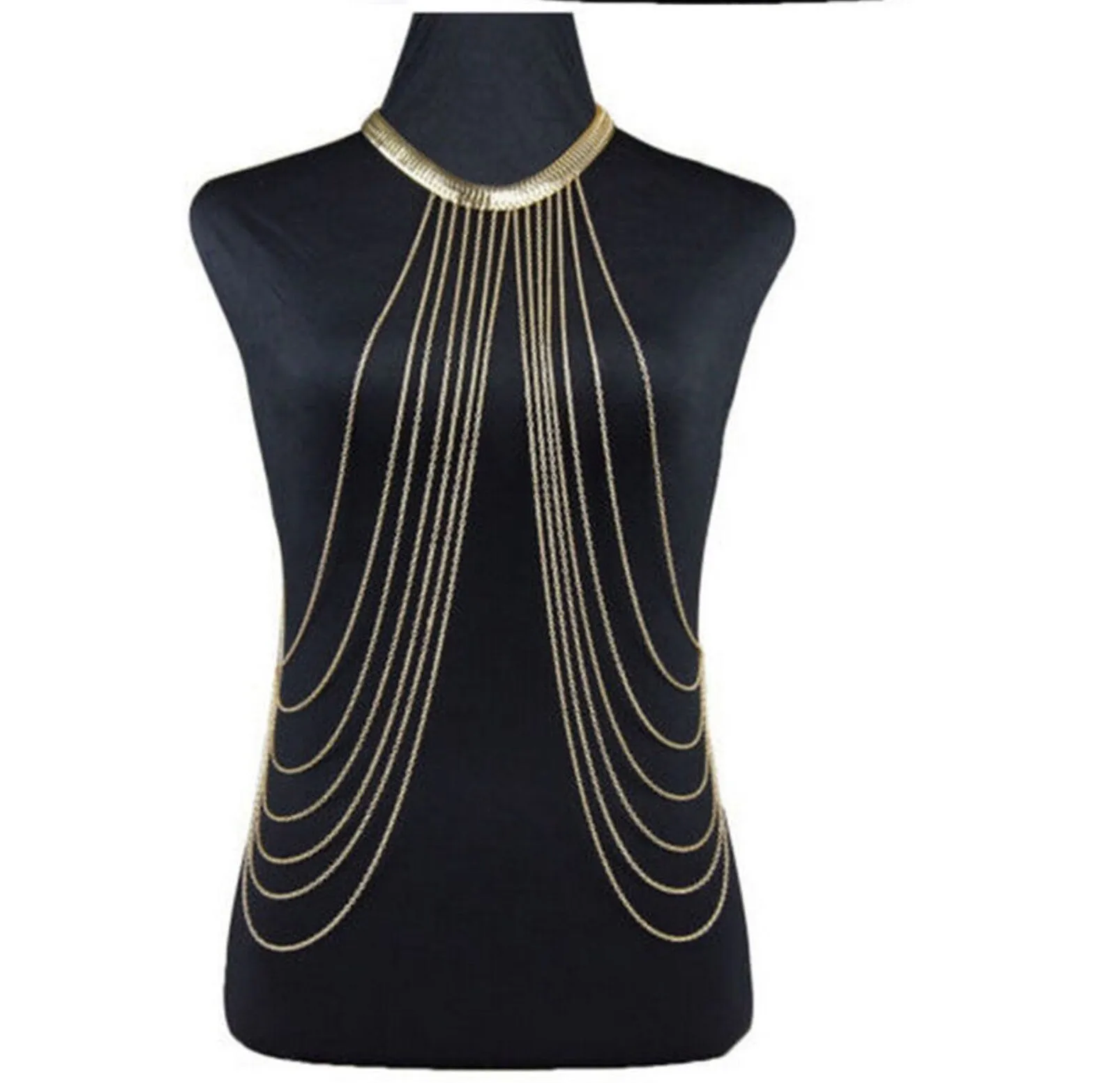 Sexy Tassel necklace gold plated celebrity snake kinky design vintage look ggg68