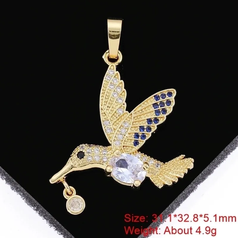 Shiny Devil's Eye Tree Heart Shape Copper Plating Inlay Zircon 18k Gold Plated Charms