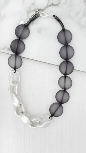 Short Chunky Necklace - Silver/Grey