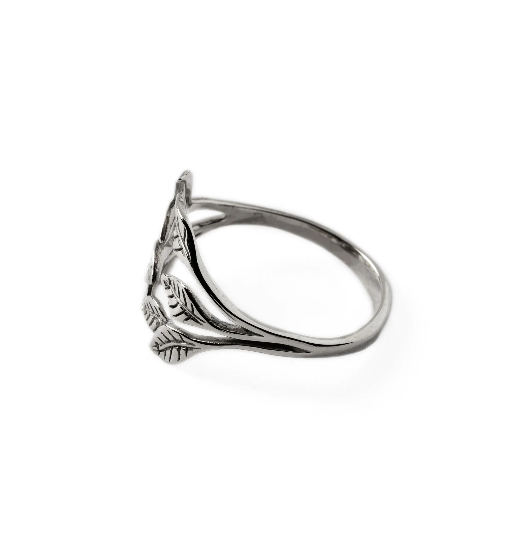 Silver Leaf Hug Ring