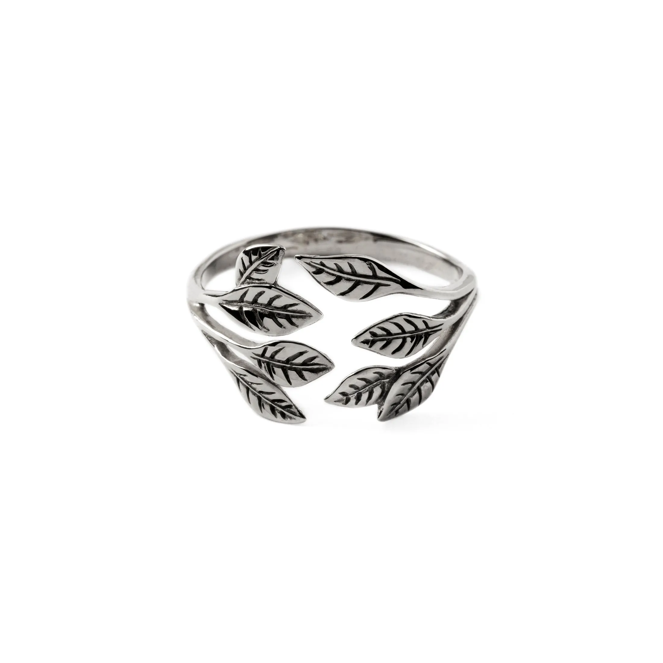 Silver Leaf Hug Ring