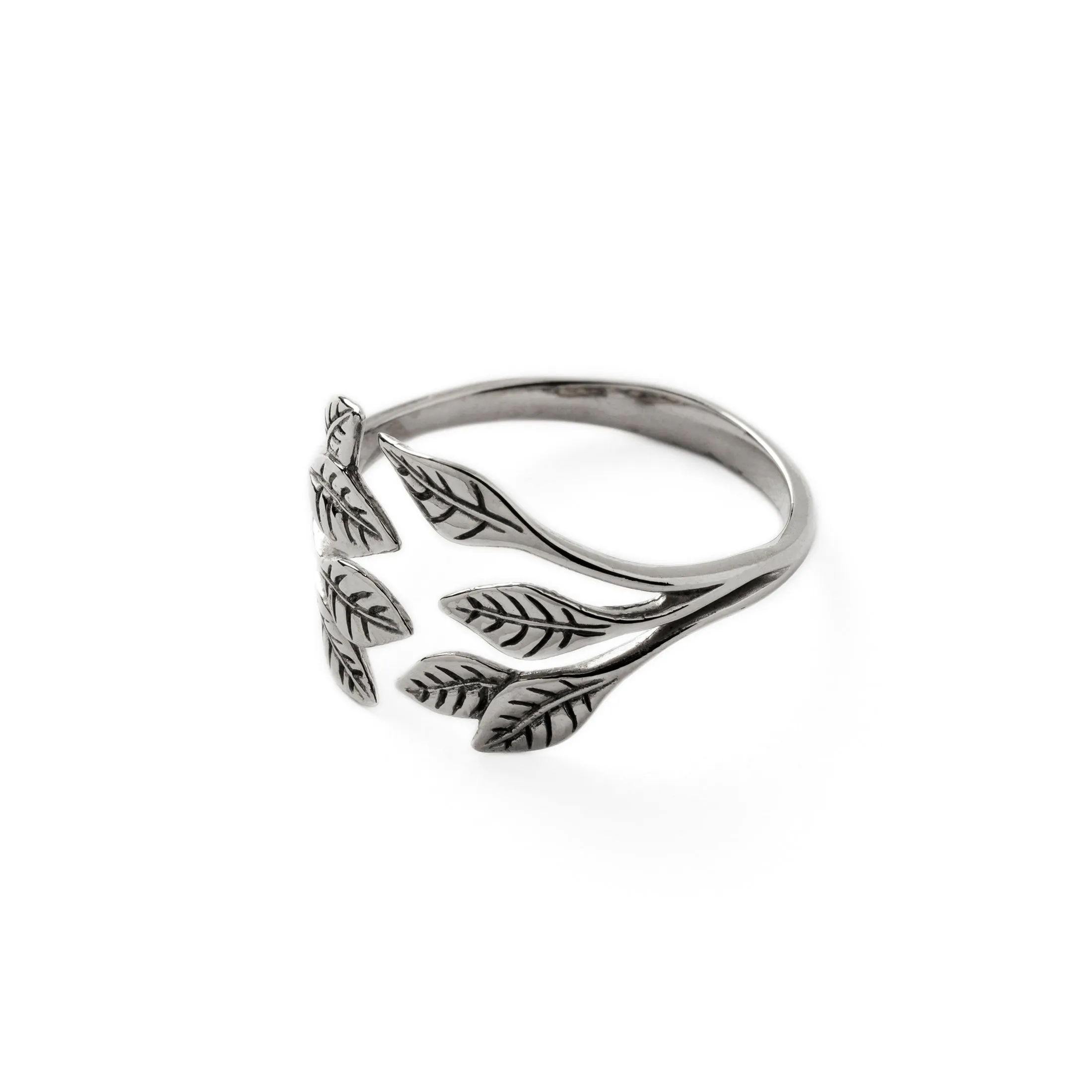 Silver Leaf Hug Ring