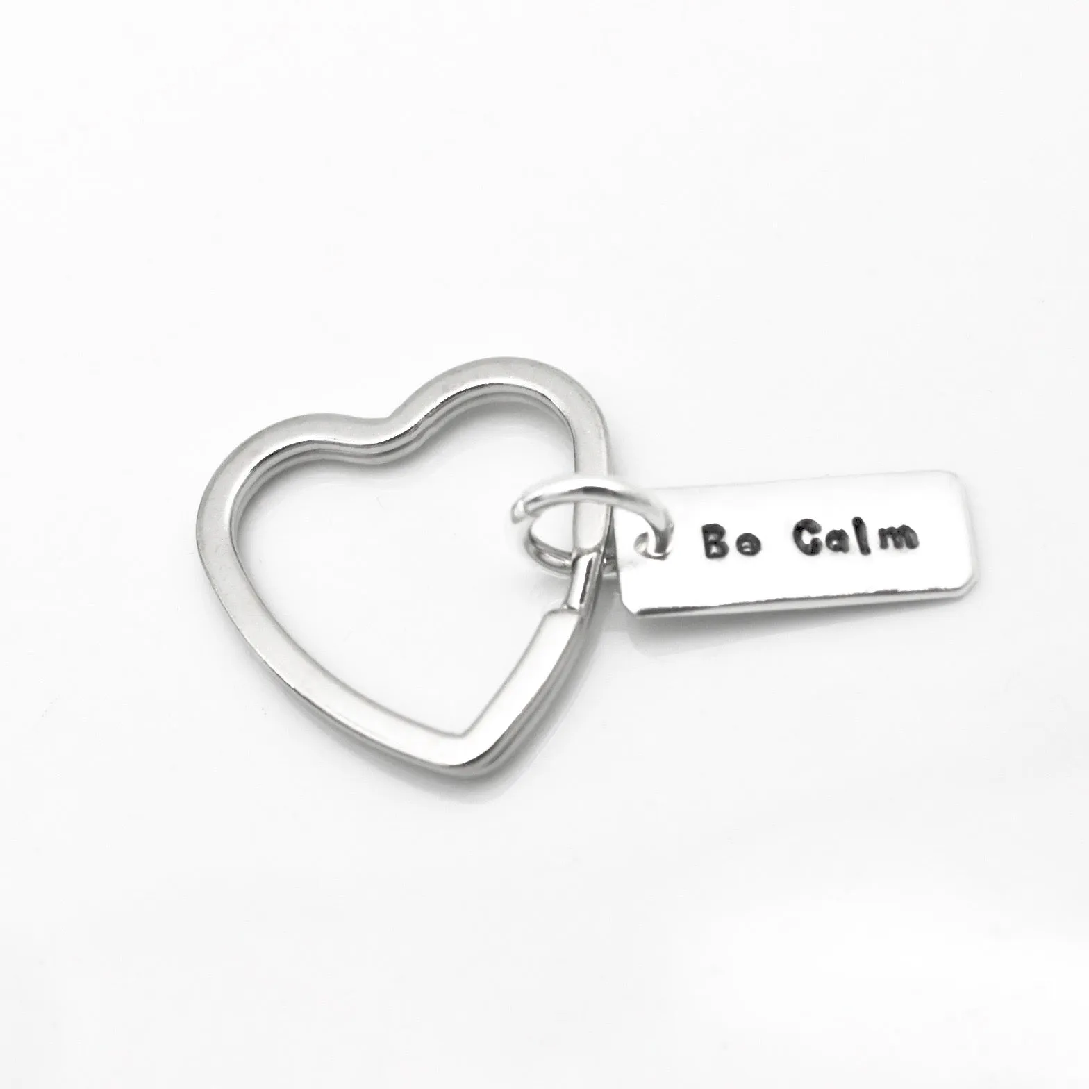 SMALL Fine silver Rectangle Pendant Key Chain