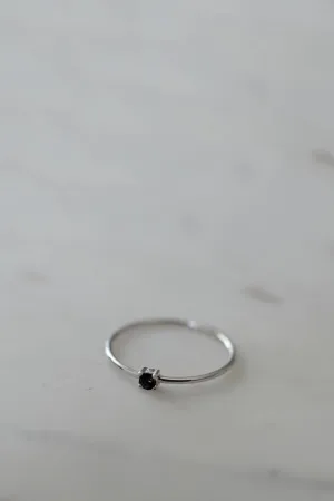 Sophie - Mini Rock Ring, Silver/ Black