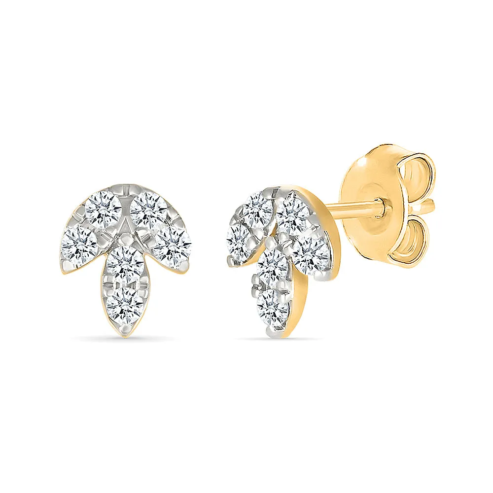 Sparkling Leaves Diamond  Earrings