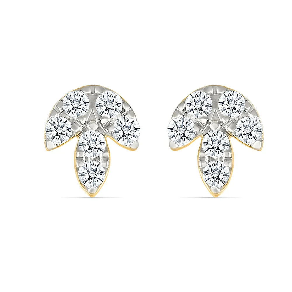 Sparkling Leaves Diamond  Earrings