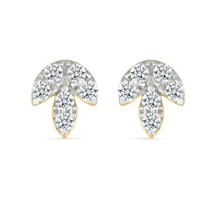 Sparkling Leaves Diamond  Earrings