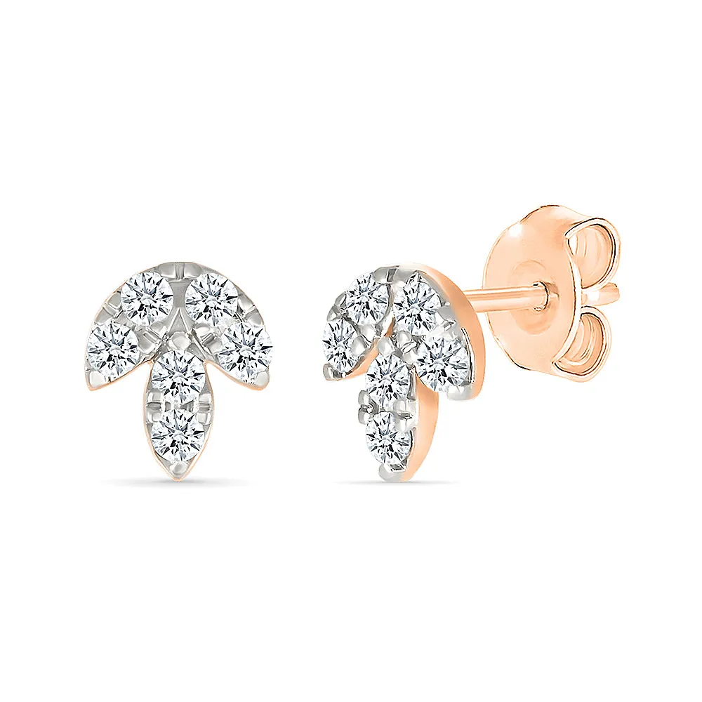 Sparkling Leaves Diamond  Earrings