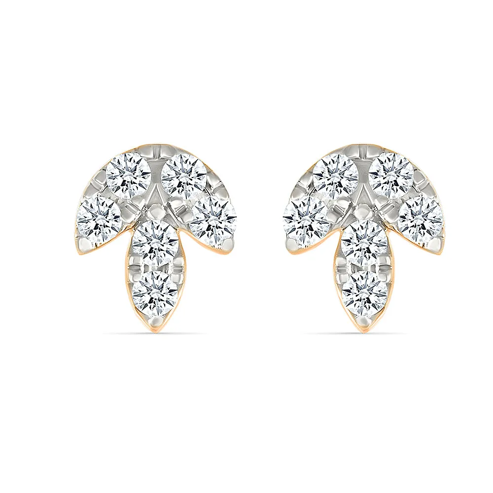 Sparkling Leaves Diamond  Earrings