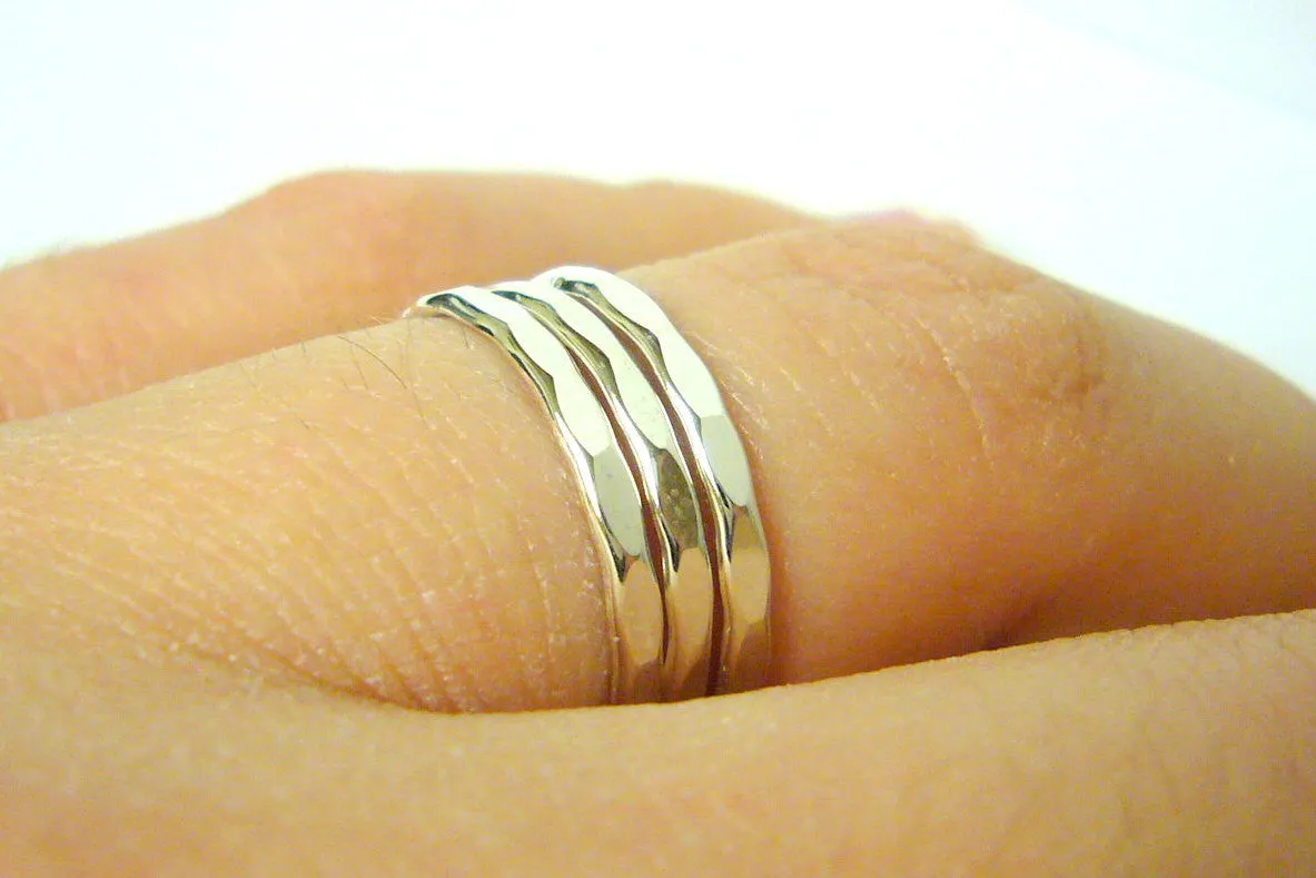 Stack ring Hammered rings Sterling silver stacking rings set Sterling silver rings stackable rings hammered stack rings Etsy jewelry