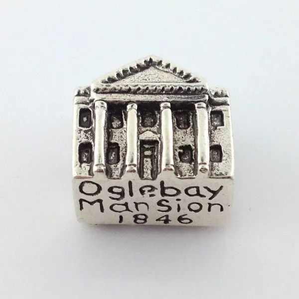 Sterling Silver Handmade "The Oglebay Mansion" Wheeling Bead