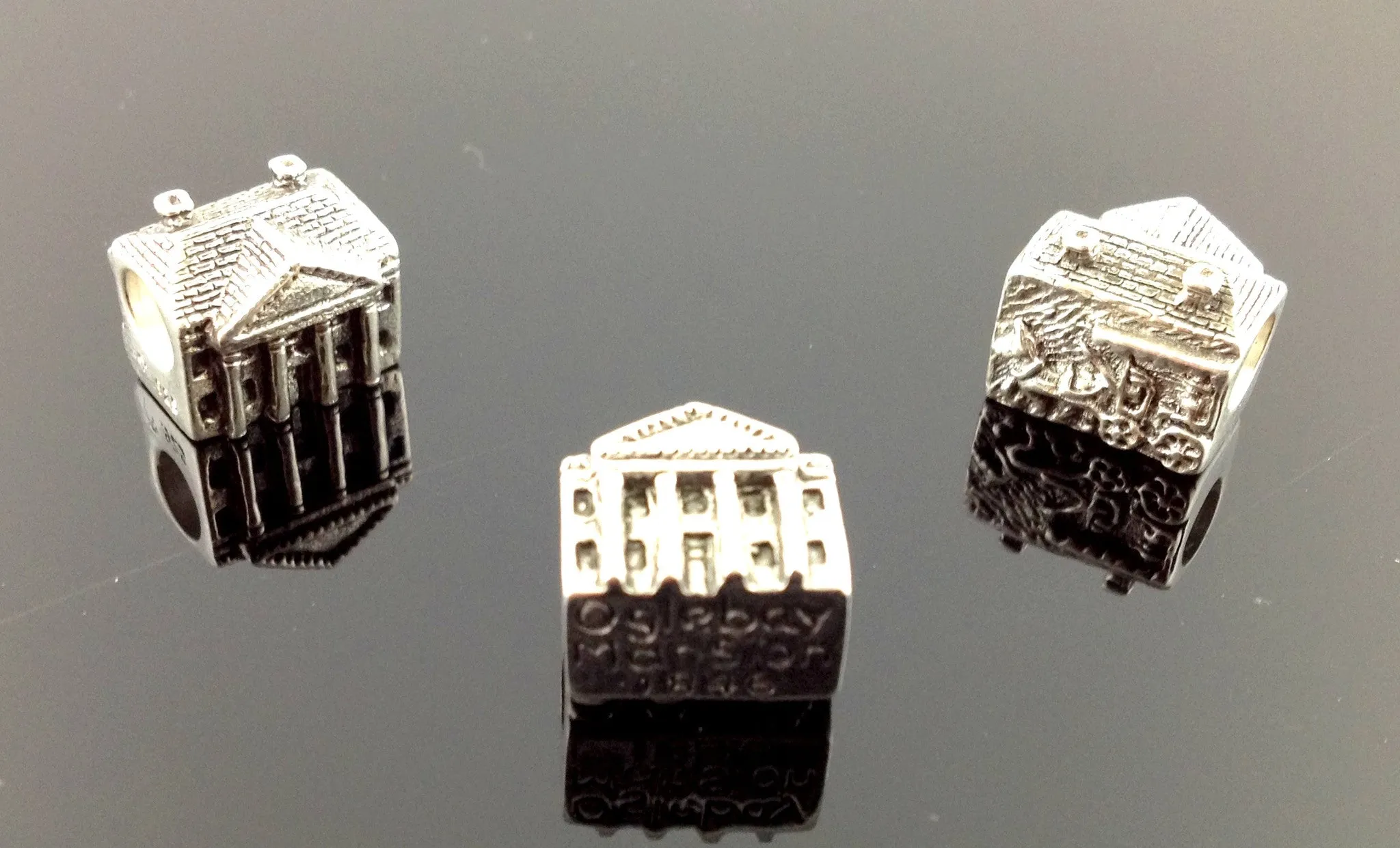 Sterling Silver Handmade "The Oglebay Mansion" Wheeling Bead