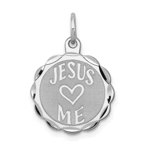 Sterling Silver Jesus Loves Me Disc Charm