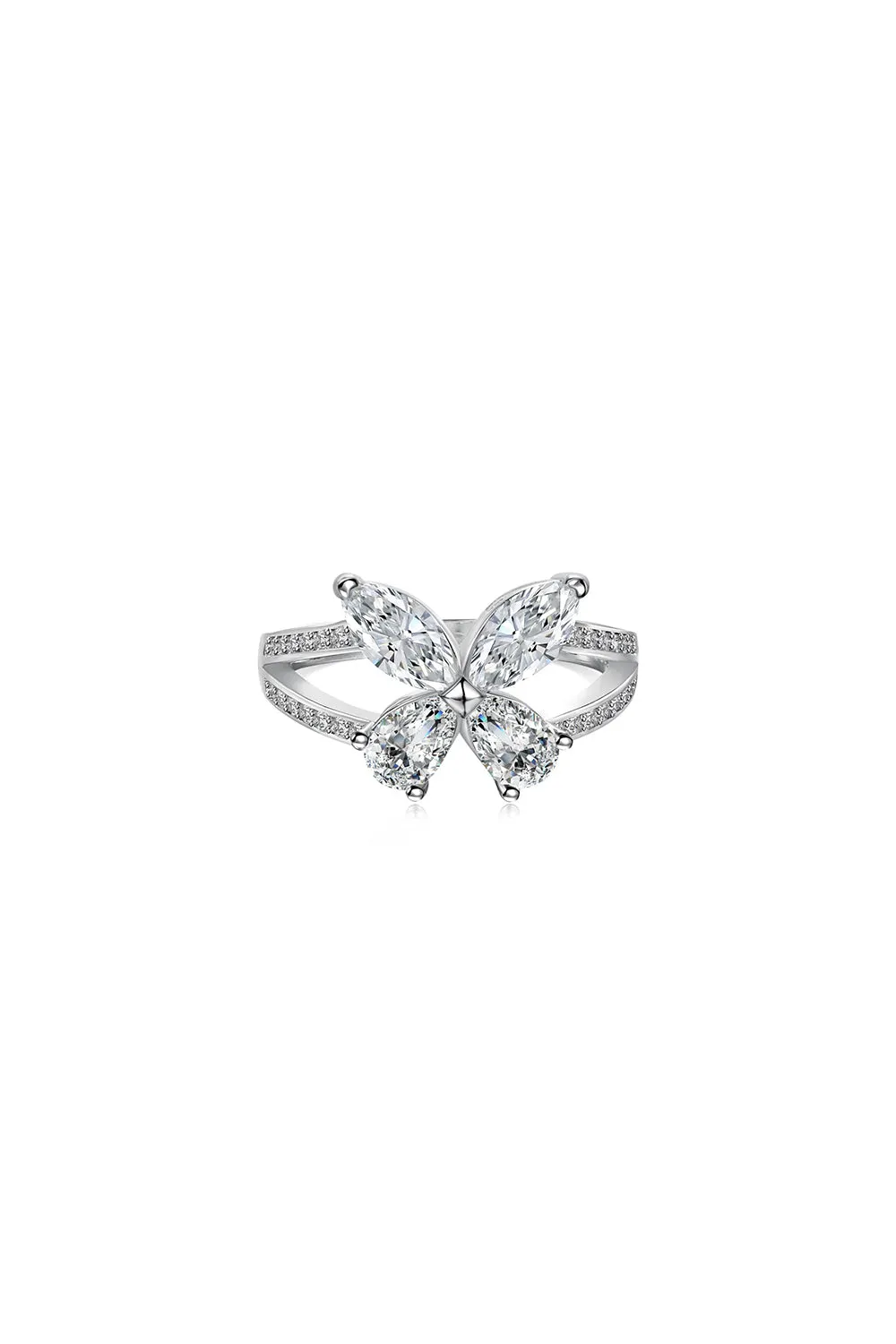 Sterling Silver Marquise Shape Butterfly Ring