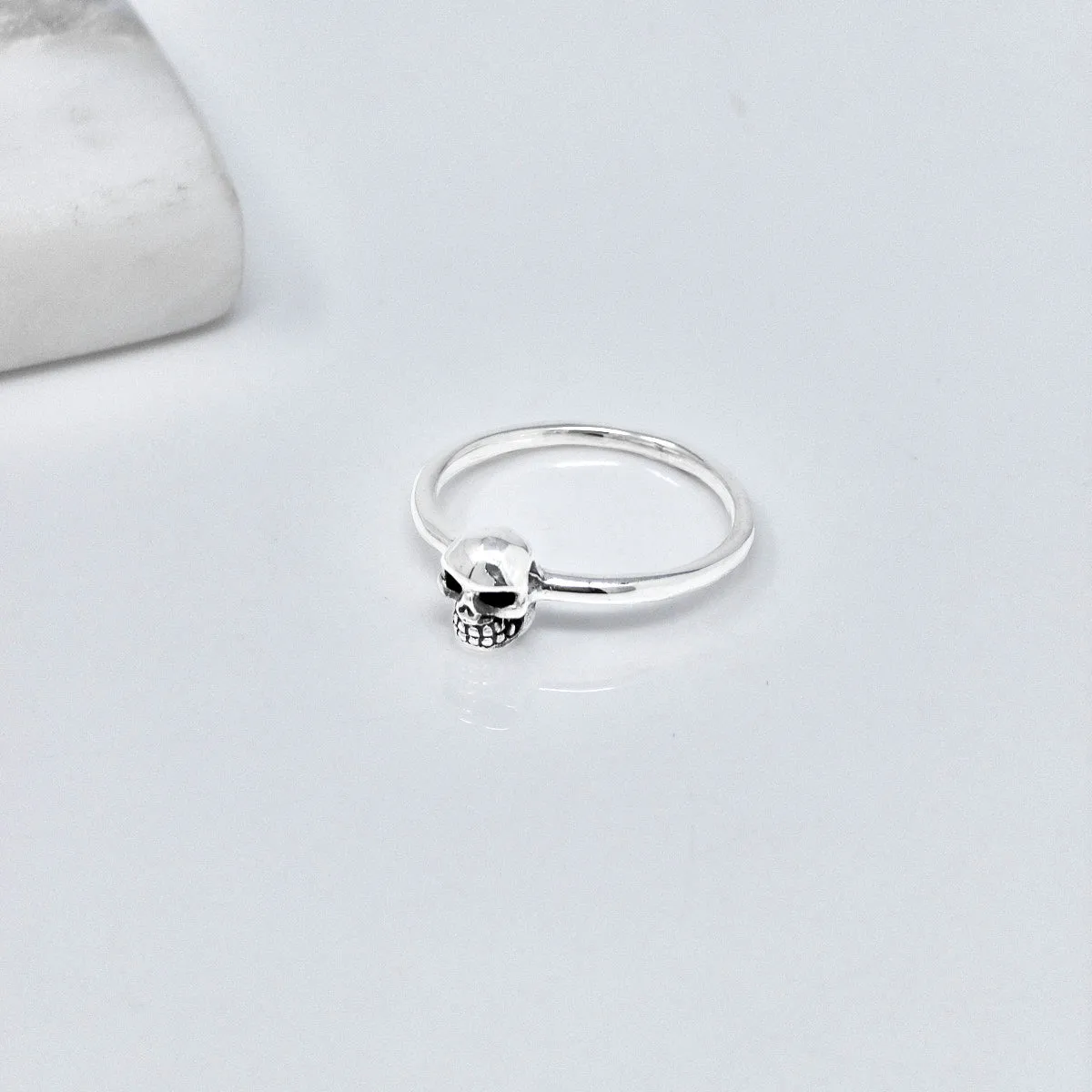 Sterling Silver Skull Ring for Women