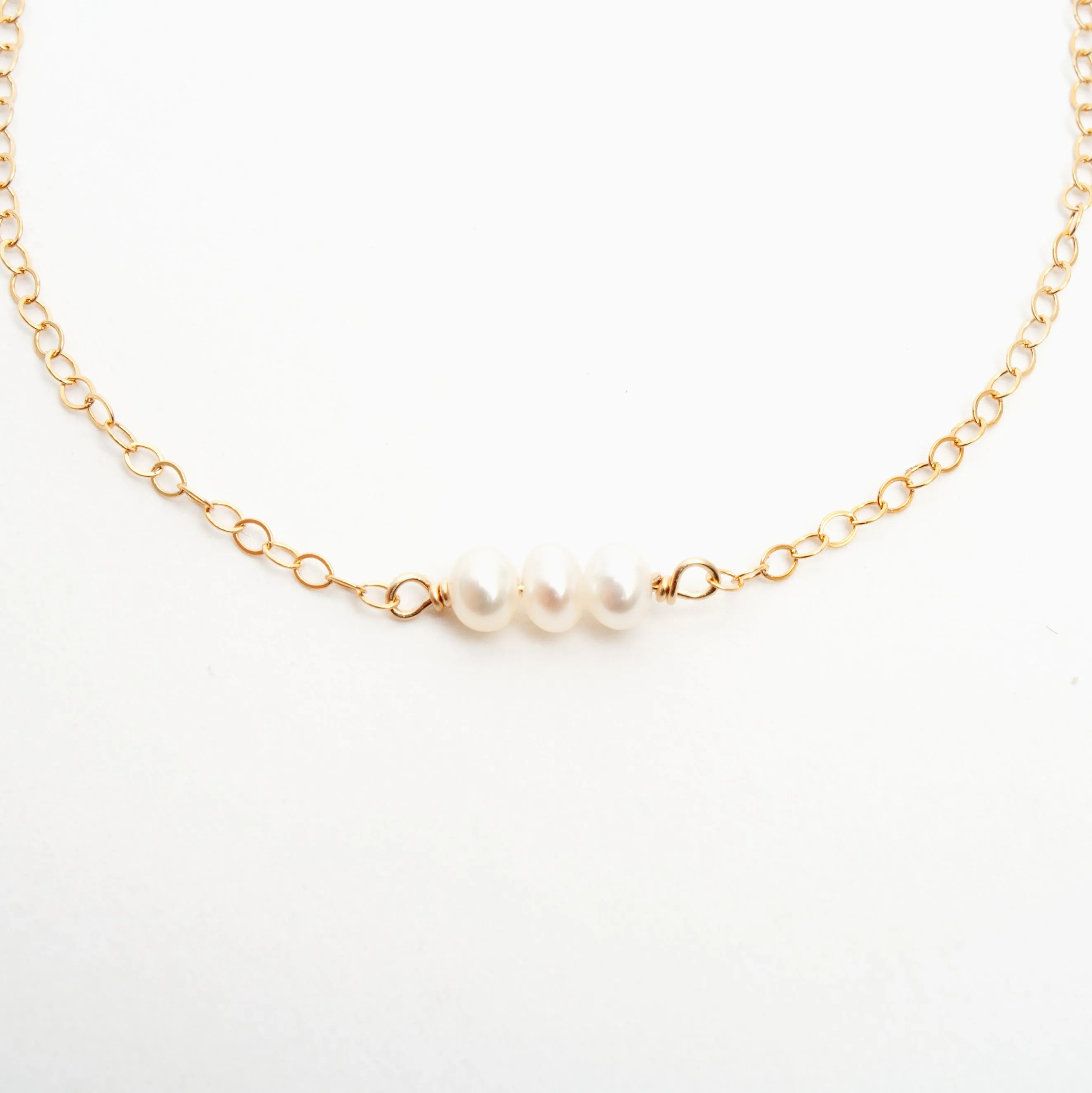 Three Pearl Linked Bracelet