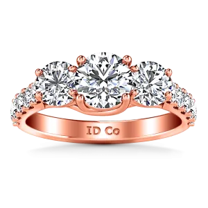 Three Stone Engagement Ring Victoria 14K Rose Gold