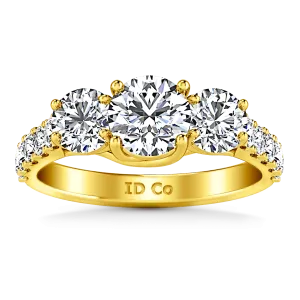 Three Stone Engagement Ring Victoria 14K Yellow Gold