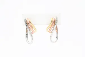 Tri-tone Multi Hoop Earrings