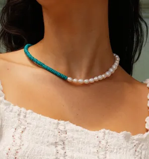 Turquoise and Pearl Necklace