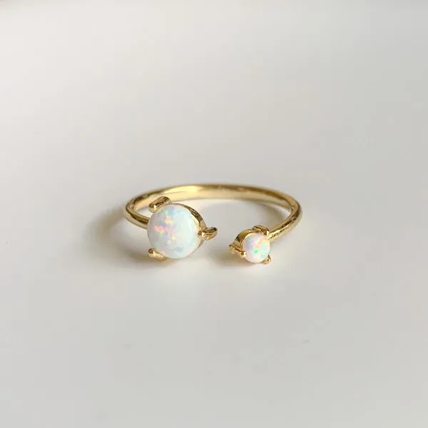 Twisted Golden Opal Adjustable Ring