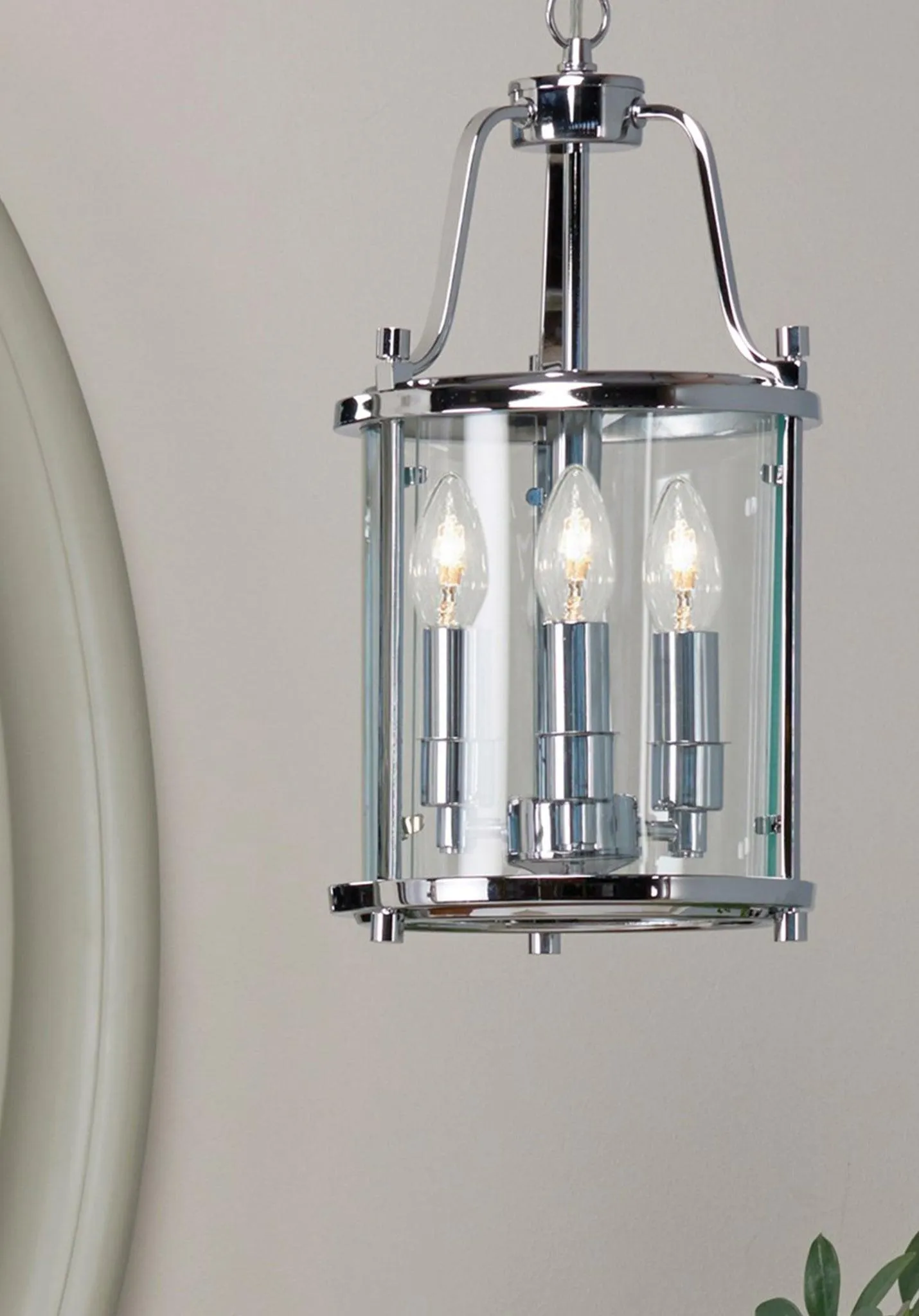 Village At Home Syble Chrome Lantern Ceiling Fitting