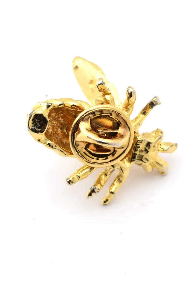 Vintage Gold Trembler Bee Pin Flutter Wings