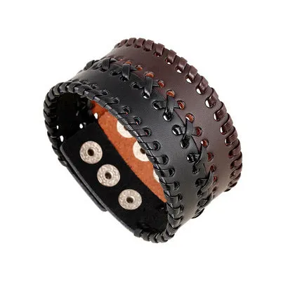 Vintage punk leather bracelet