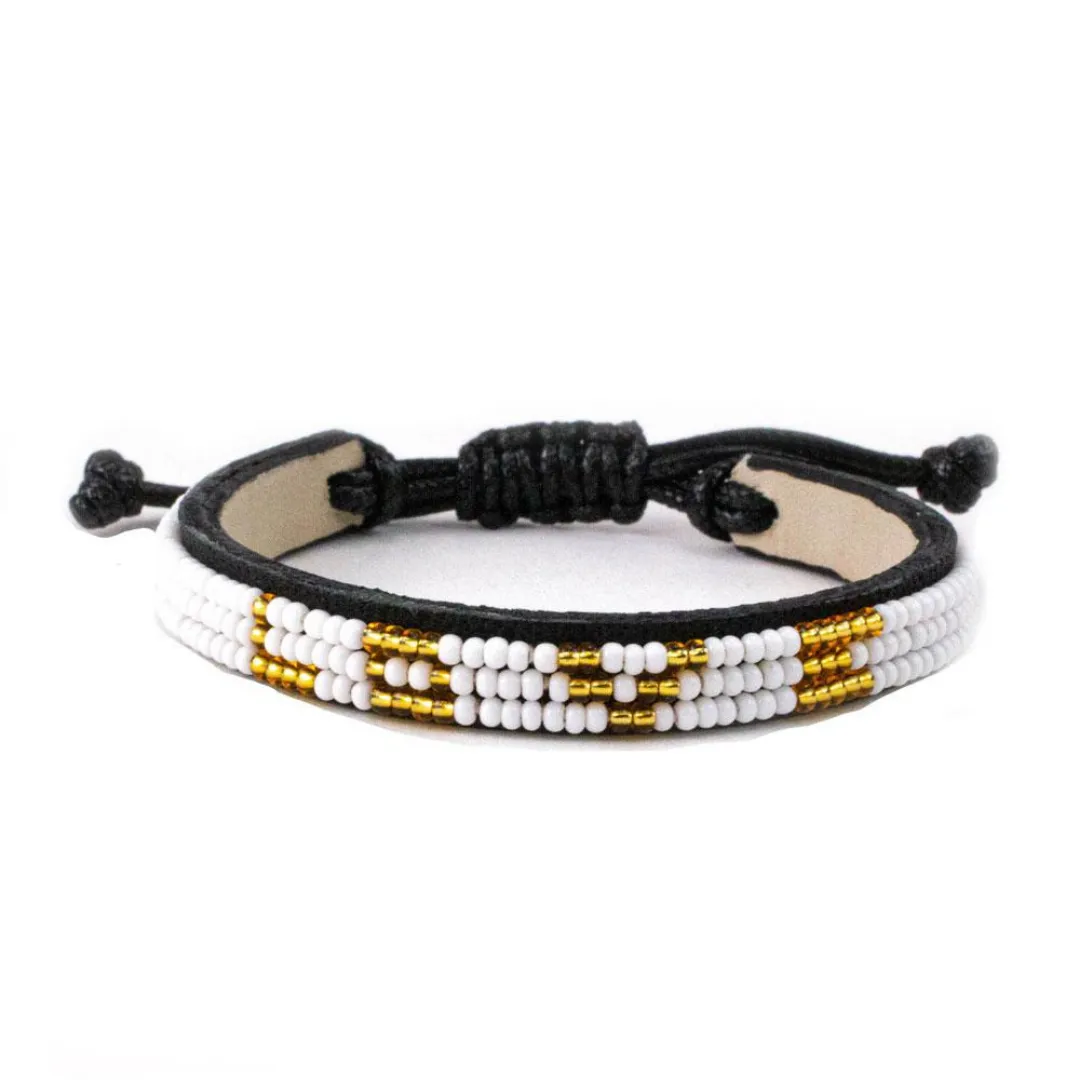 White & Gold Skinny LOVE Bracelet - Regular