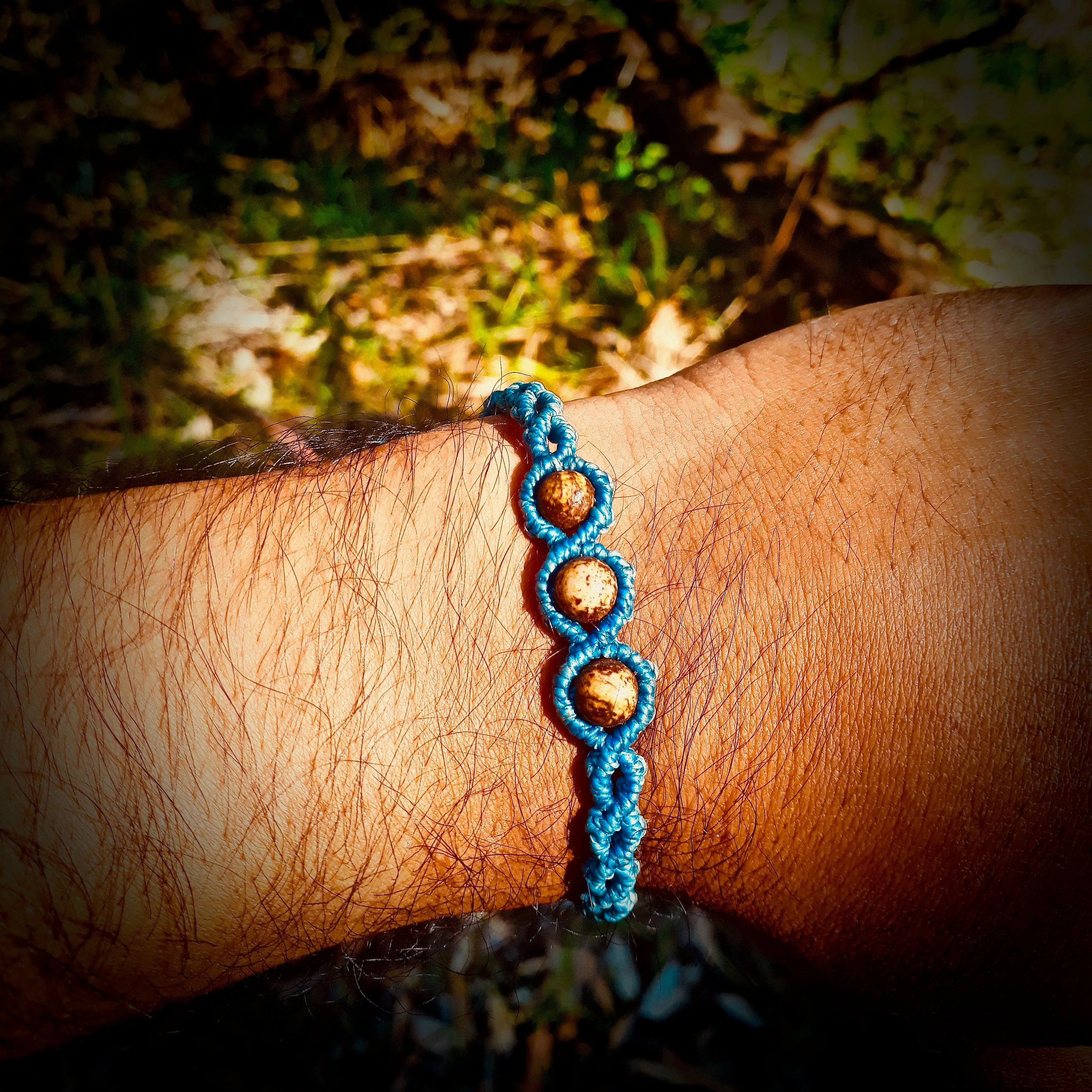 Wood jasper beads bracelet