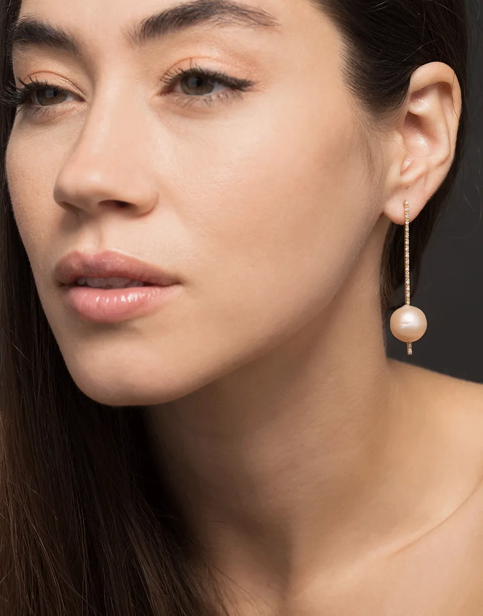 Yellow Gold Stick Earrings